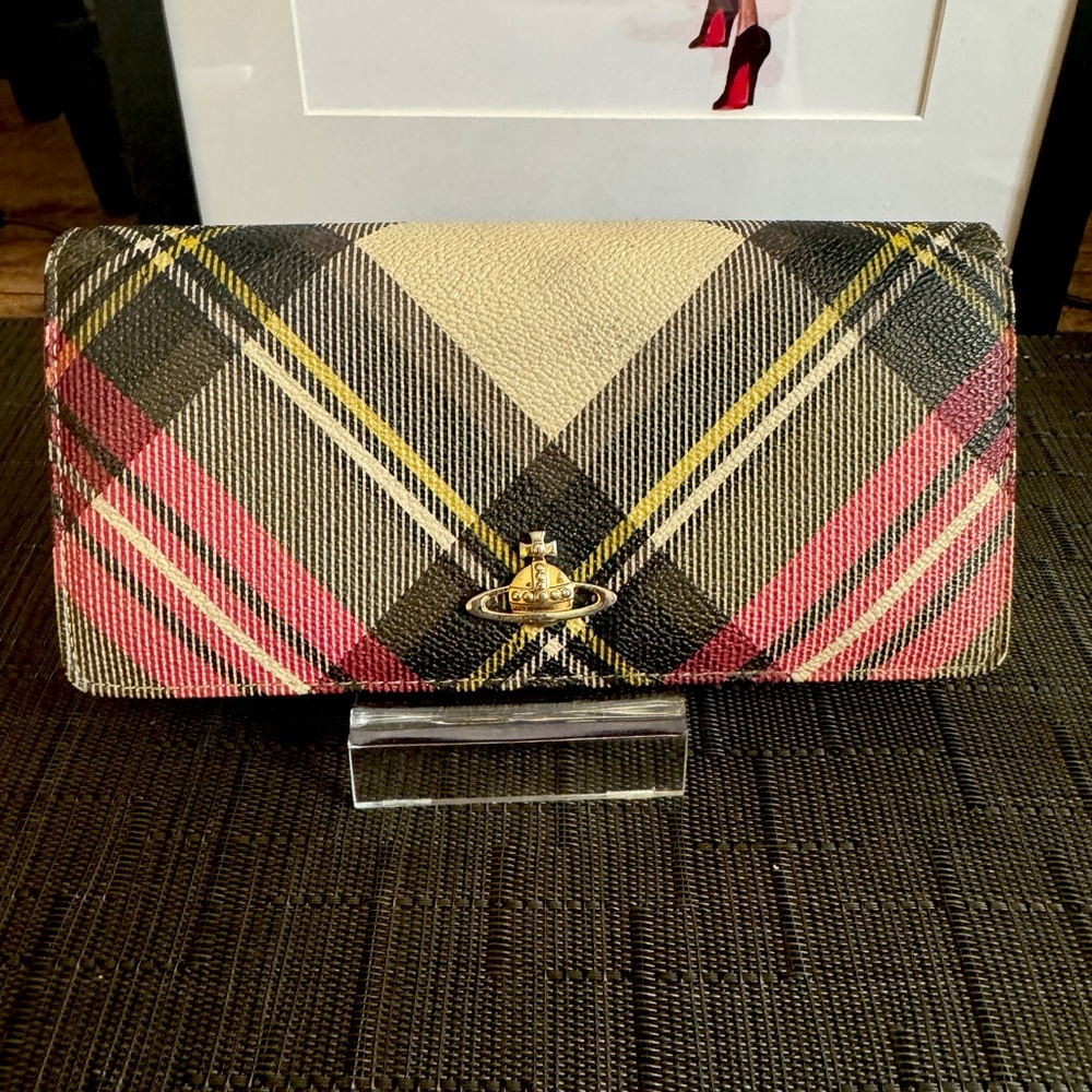 EUC Vivienne Westwood Plaid Long Snap Wallet - Absolutely Beautiful!